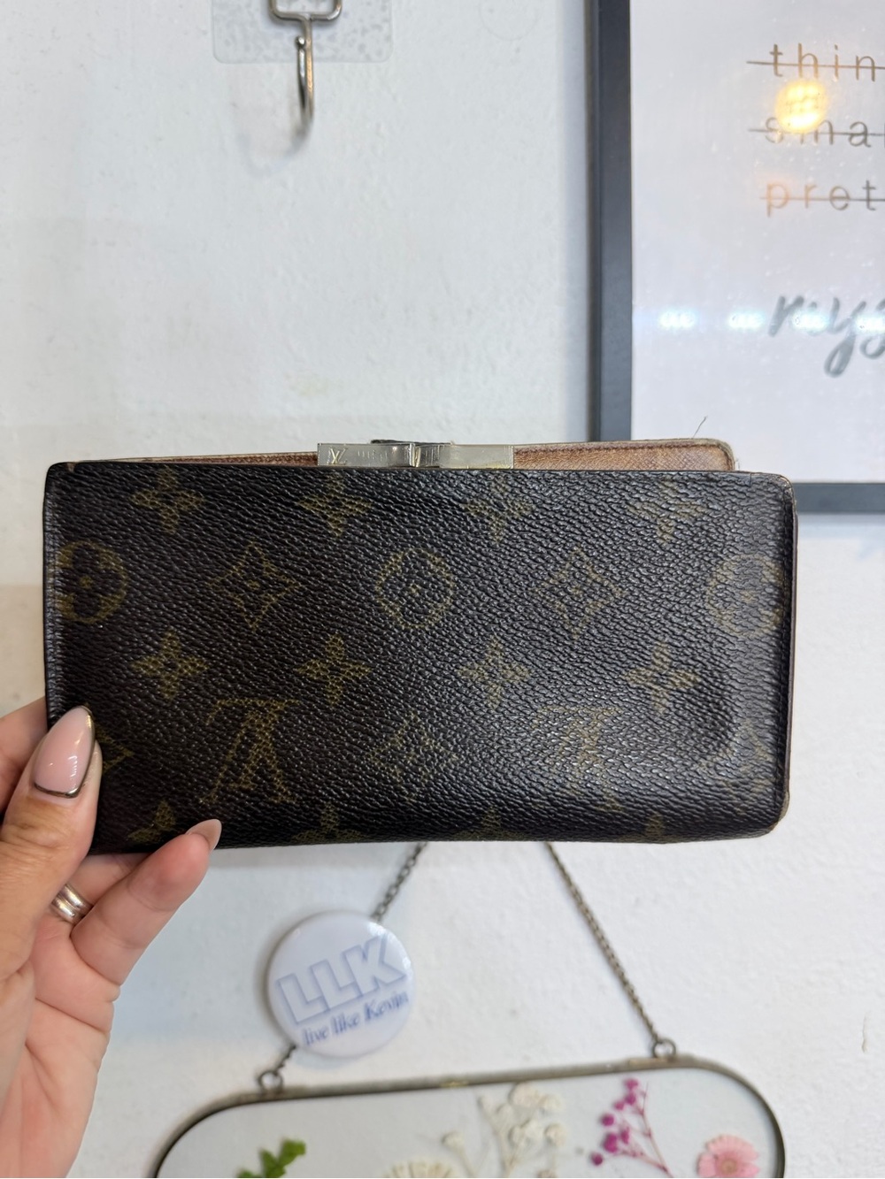 Vintage Louis Vuitton Monogram Canvas Continental Wallet in Dark Brown